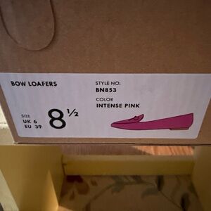 J. Crew Intense Pink Bow Loafers